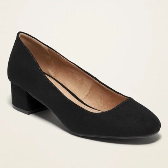 Pumps Womens Size 8 Black Faux-Suede Mid-Heel Classic Career  NWOT - Picture 1 of 6